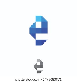 Letter E creative technological modern data pixel logo element template design. Vector illustration