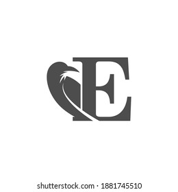 Letter E and crow combination icon logo design vector