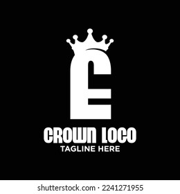 Letter E Crown Logo Design Template Inspiration, Vector Illustration.