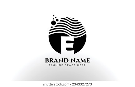 Letter E curve shape logo design templates