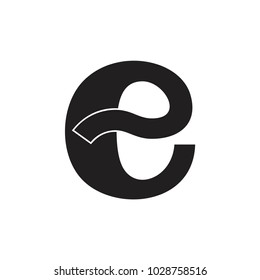 letter e curves design logo vector