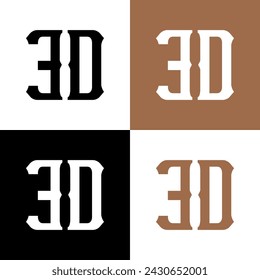 letter E D icon logo design 