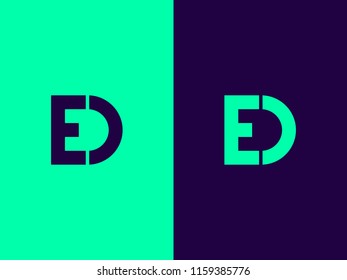 Letter E and D logo or ED initials two modern monogram symbol concept. Creative bold Line sign design. Graphic Alphabet Symbol for Corporate Business Identity. Vector illustration