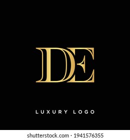 letter E and D monogram golden logo