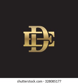 Letter E And D Monogram Golden Logo