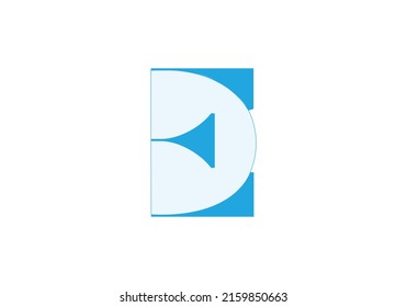 Letter E and D negative space logo design template