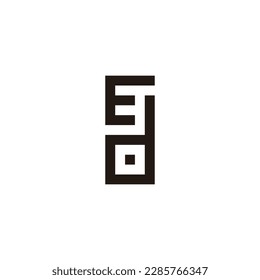 Letter E and d square, rectangle geometric symbol simple logo vector