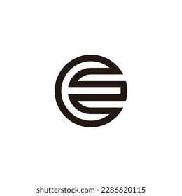 Letter e in D, triangle geometric symbol simple logo vector
