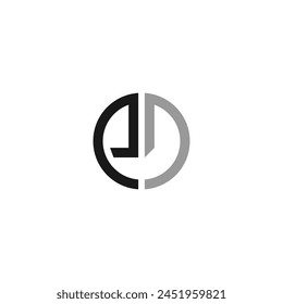 Letter E D unique Circle shape modern monogram simple logo