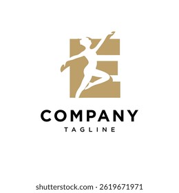 Letter E Dance Logo Icon Vector