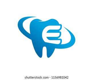 Letter E Dental Logo Template Design Vector, Emblem, Concept Design, Creative Symbol, Icon