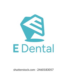 letra e logotipo moderno dental