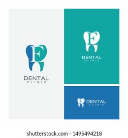 Letter E Dental Tooth Logo Design Vector
