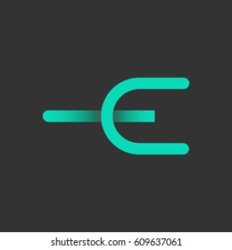Letter E design and elegant typographic. unique and simple design
