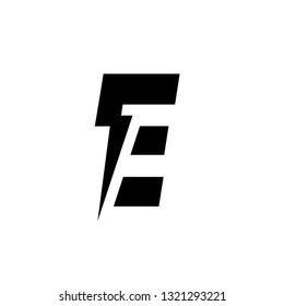Letter E design lightning power symbol energy electricity logo icon bolt isolated on white background. Vector Illustration