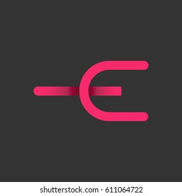 Letter E design typographic. unique and simple design