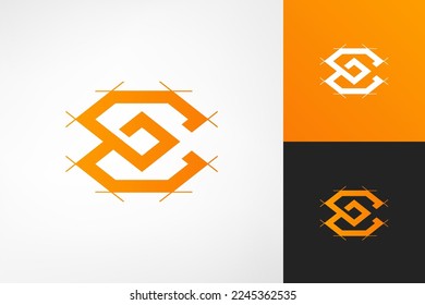 Letter E diamond architectural geometric logo. A masculine, modern, sophisticated, futuristic and unique logo. Suitable for use in architectural, construction, industrial, interior or art company.