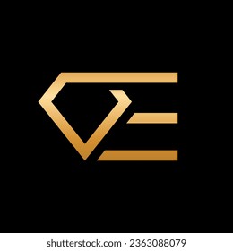 Letter E diamond creative luxury logo design