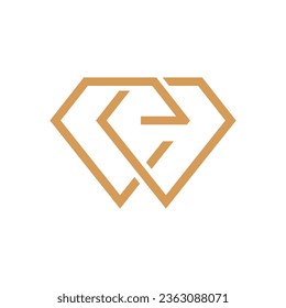 Letter E diamond creative overlapping logo