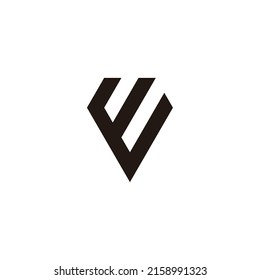 Letra E símbolo geométrico de diamante simple vector