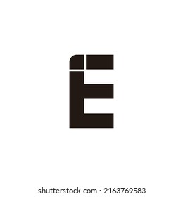 Bildzeichen E mit geometrischem Symbol für Diamanten, einfaches Logo, Vektorgrafik