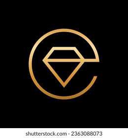 Letter E diamond luxury minimalist logo