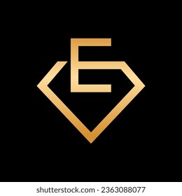 Letter E diamond luxury simple logo