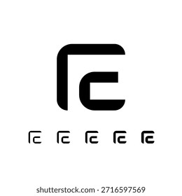 Letter E, digital alphabet cyber font, including set of five different letters, vector illustration 10EPS