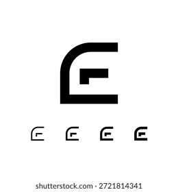 Letra E, fonte digital alfabeto cibernético, incluindo conjunto de quatro letras diferentes, ilustração vetorial 10EPS