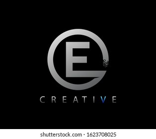 Letter E Digital Network , Technology and digital abstract line network circuit vector logo. .
