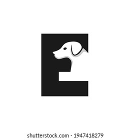 Letter E Dog Logo Design Template Inspiration, Dog Vector, Initial Logo.