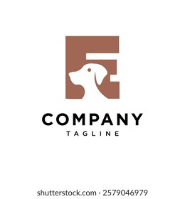 Letter E Dog Logo Icon Vector
