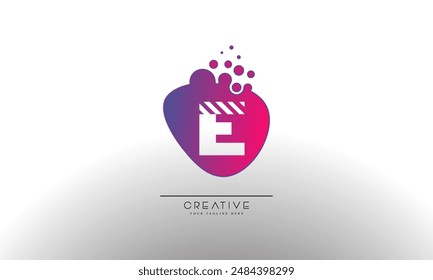 Letter E with Dots and Bubbles. Cleaning Logo Design Template