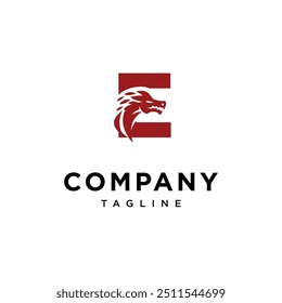 Letter E Dragon Logo icon vector