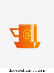 letter e drawing on coffee cup