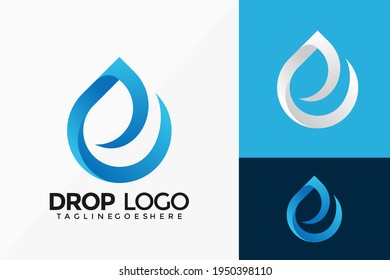 Letter E Drop Water Logo Vector Design. Abstract emblem, designs concept, logos, logotype element for template.