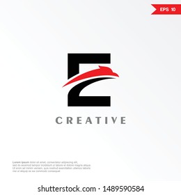 Letter E eagle logo design template. Universal vector icon. Modern logotype symbol