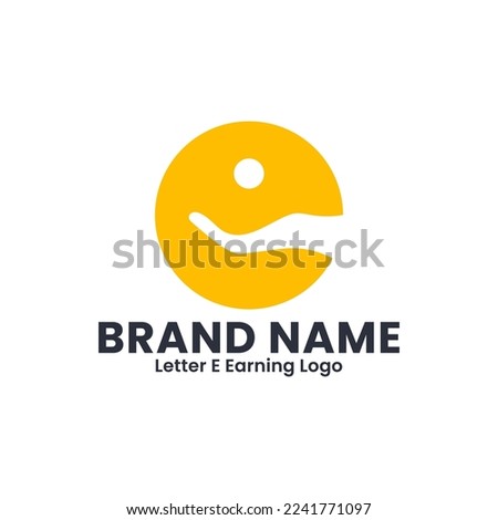 Letter E earning logo is perfect for finance logos, applications, internet, media, entertainment etc.