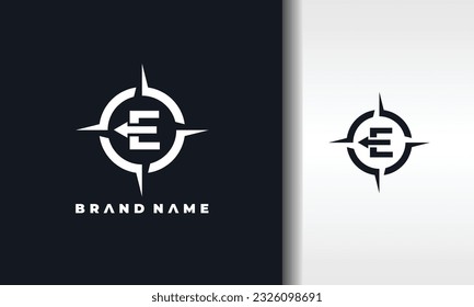 letter E east compass logo
