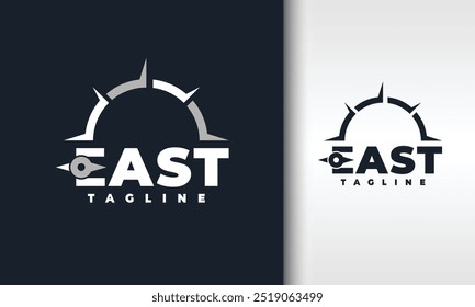 letter E east compass logo