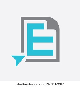 Letter E For Ebook Logo Design