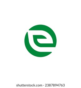 Letter E eco leaf logo icon design template elements