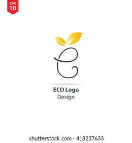 Letter E Eco Logo Icon Design Template Elements