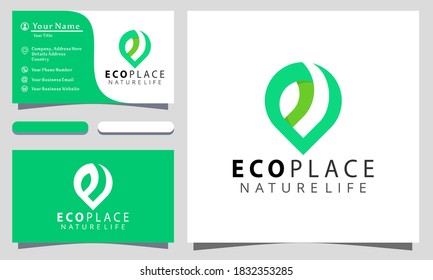 Letter E Eco Place Nature life colorful logo design vector illustration, business card template