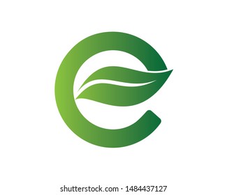 Letter E, Ecology, Eco Friendly Symbol