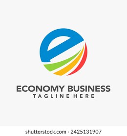Letra E para diseño de logotipo económico