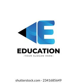 Letter E Education Logo Design vector template