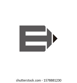 letter e education pen geometric design vector