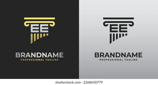 Letter E or EE Lawyer Logo, suitable for any business related to lawyer with D or DD initials.