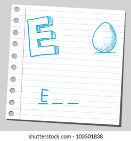 Letter E for egg